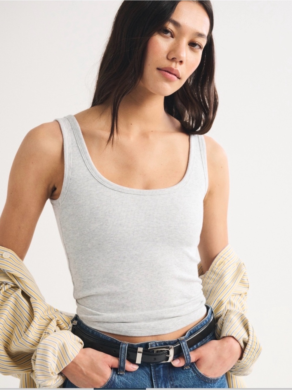 Abercrombie Bra Free Rib Tuckable Scoopneck Tank